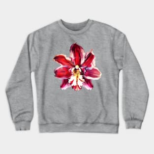 Red Orchid Flower Crewneck Sweatshirt